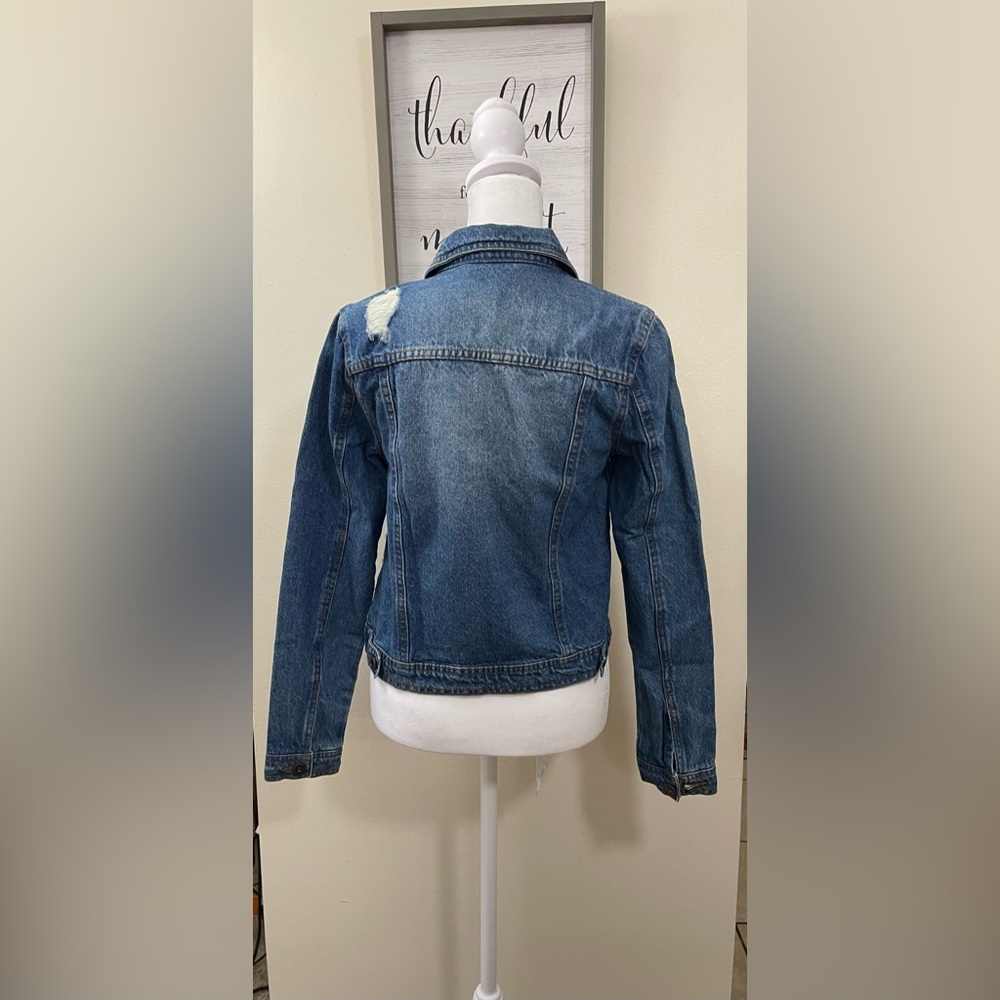 Highway Women’s Jean Denim Distressed Jacket Short Sz Small. - Picture 13 of 16